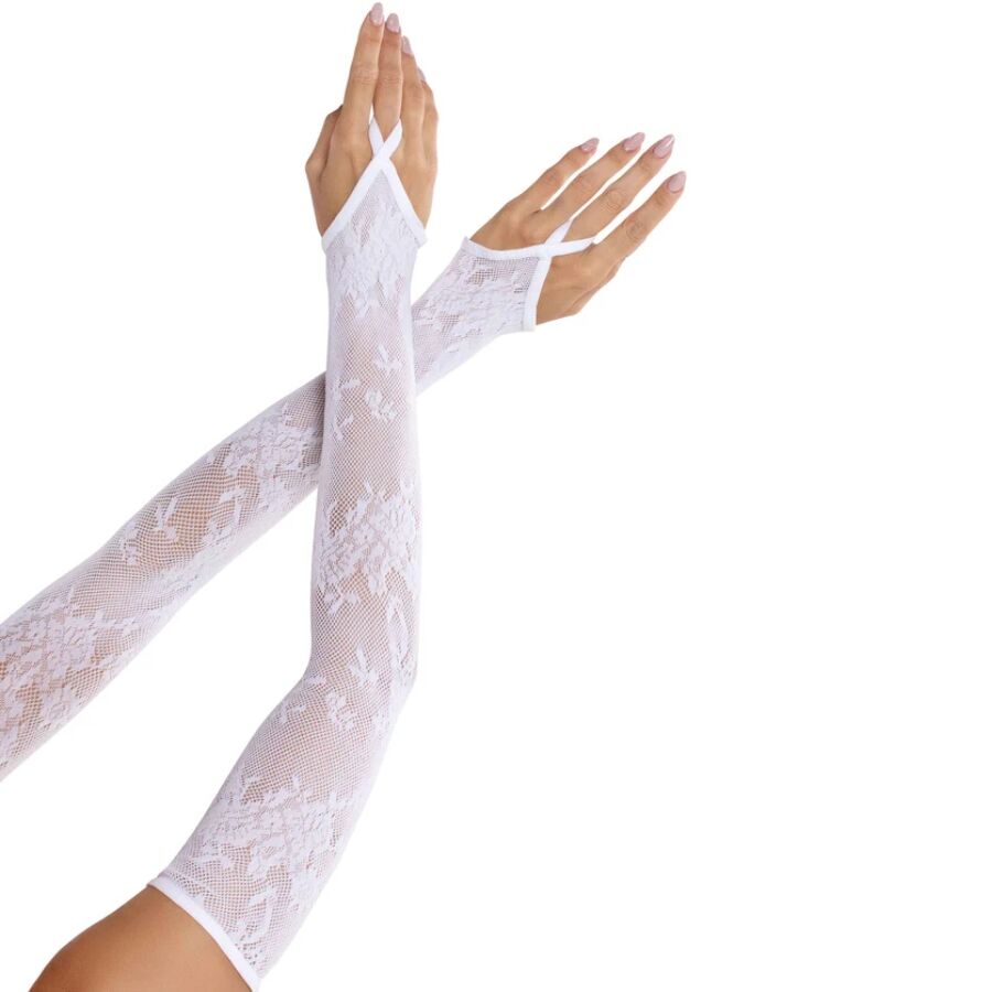 Guanti Lunghi in Pizzo Floreale Leg Avenue — Bianchi, Rete