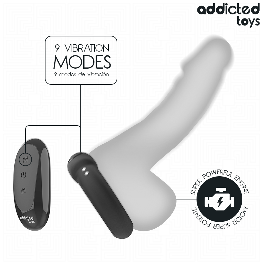 Anello Fallico Vibrante Riscaldante Addicted Toys — Telecomando