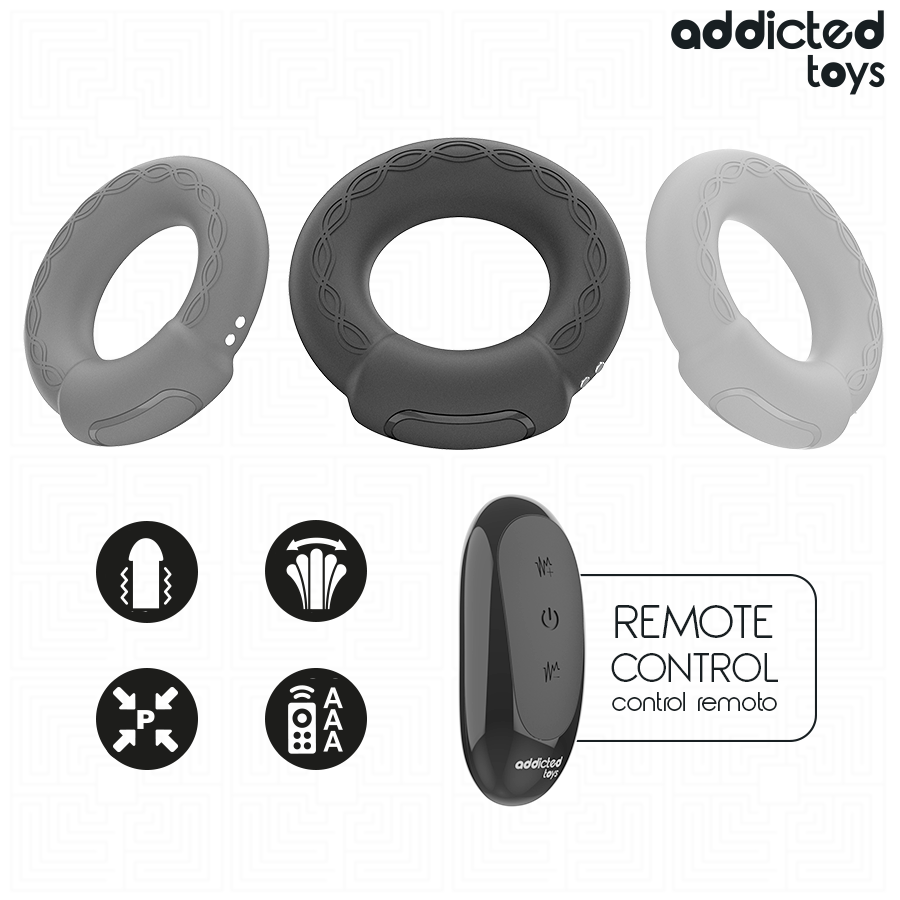 Anello Fallico Vibrante Riscaldante Addicted Toys — Telecomando