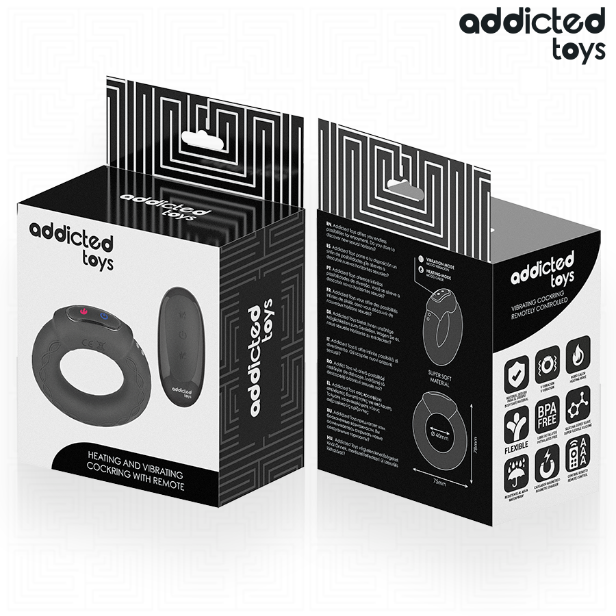 Anello Fallico Vibrante Riscaldante Addicted Toys — Telecomando