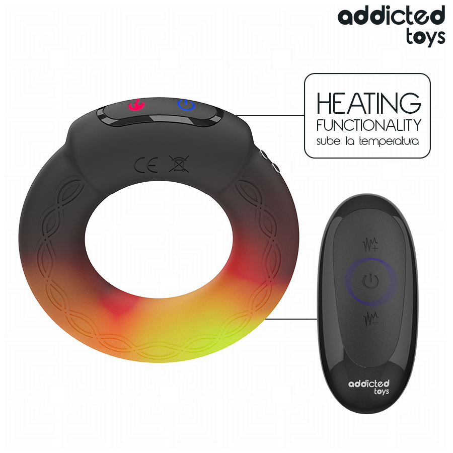 Anello Fallico Vibrante Riscaldante Addicted Toys — Telecomando