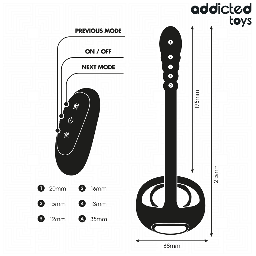 Anello Fallico Vibrante Addicted Toys P-Spot — con Telecomando