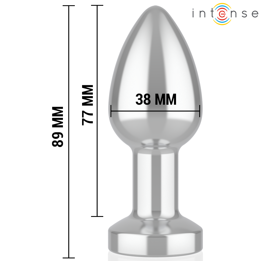 Plug Anale Vibrante LED Intense — Metallo con Telecomando, Taglia M