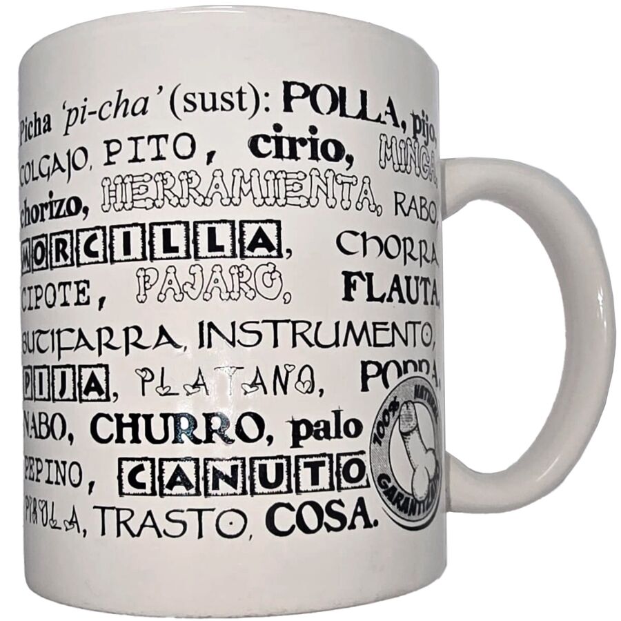 Tazza Erotica in Ceramica Diablo Picante — Sinonimi di Pene, 370 ml