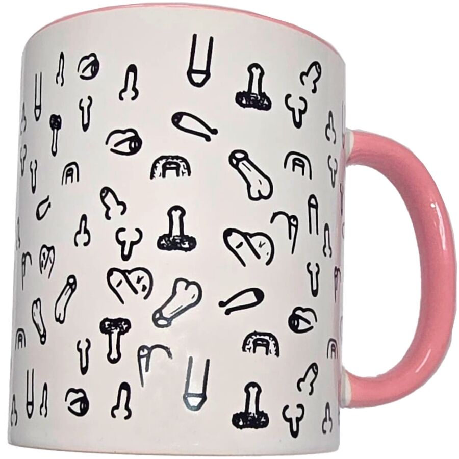 Tazza Erotica a Forma di Pene Diablo Picante — 370 ml, Bianca
