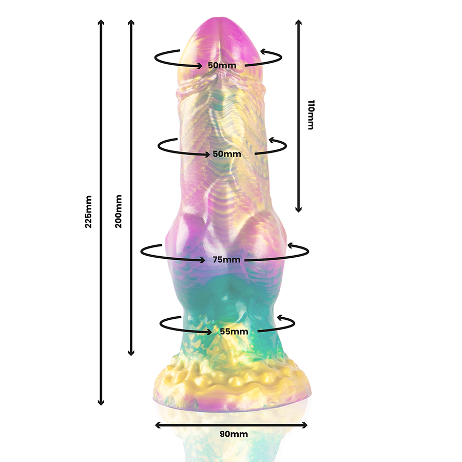 Dildo Realistico con Testicoli Epic Iris — Silicone Arcobaleno