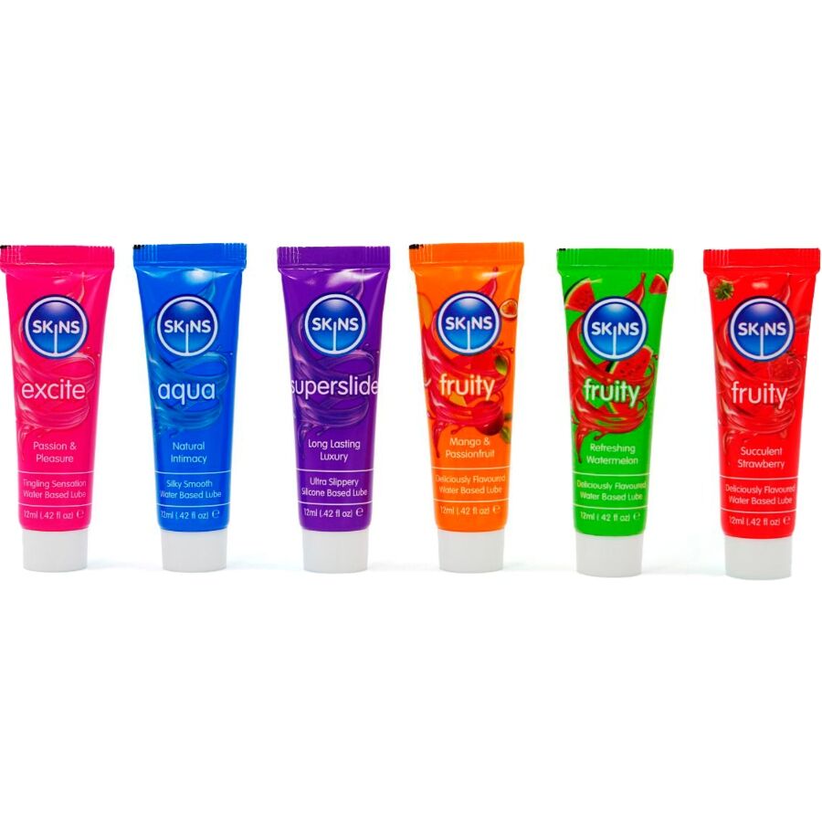 Kit Lubrificanti Intimi Aromatizzati Skins — 6 x 12 ml