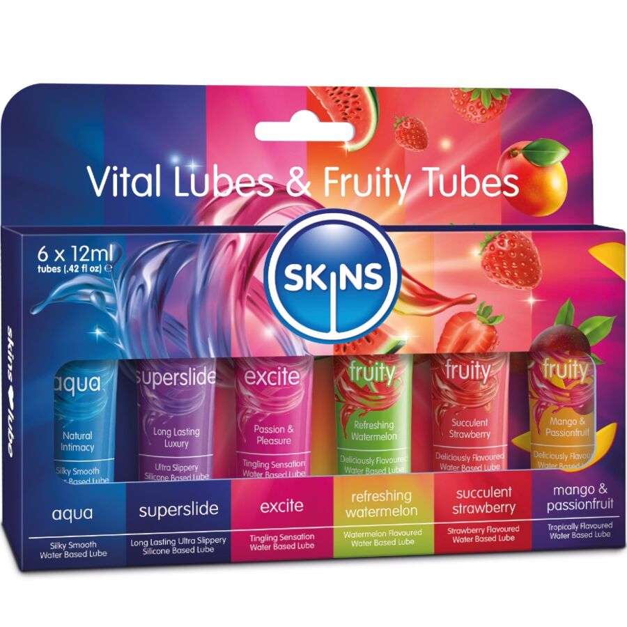 Kit Lubrificanti Intimi Aromatizzati Skins — 6 x 12 ml