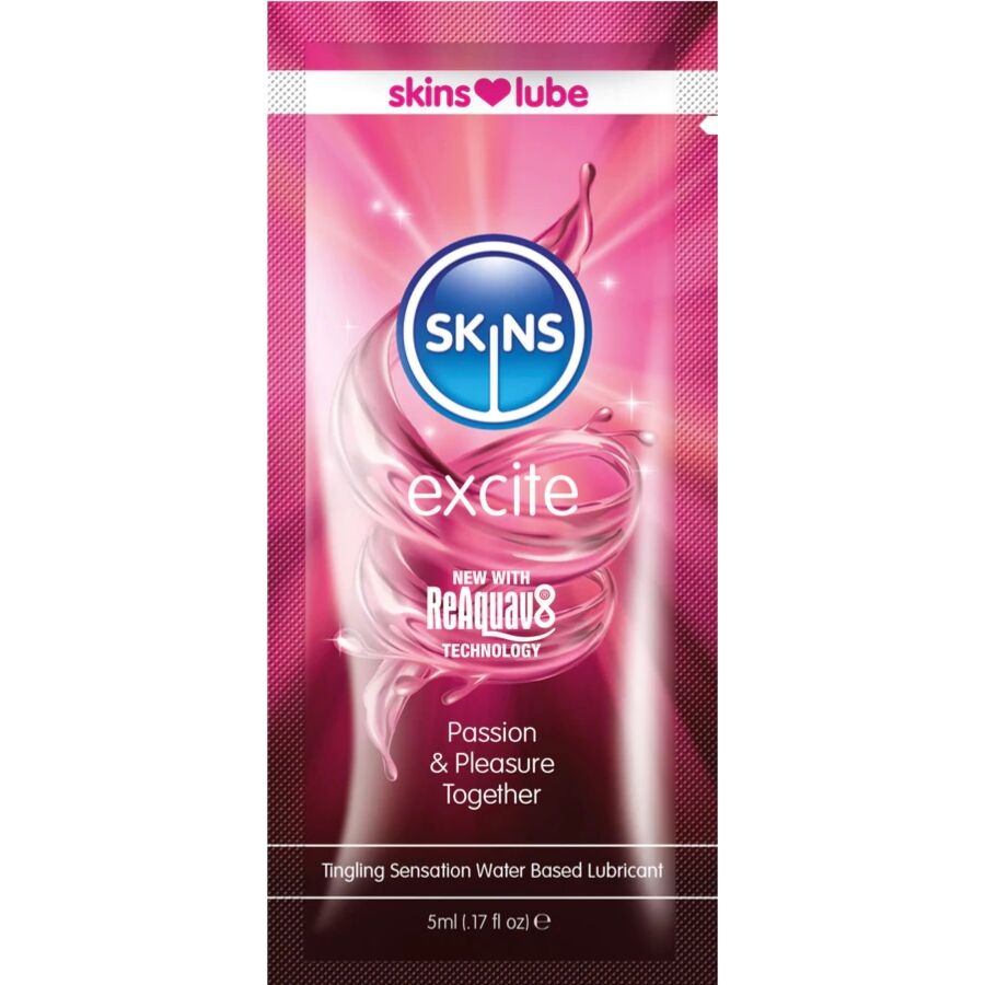 Lubrificante SKINS Excite Monodose 5 ml — Con L-arginina