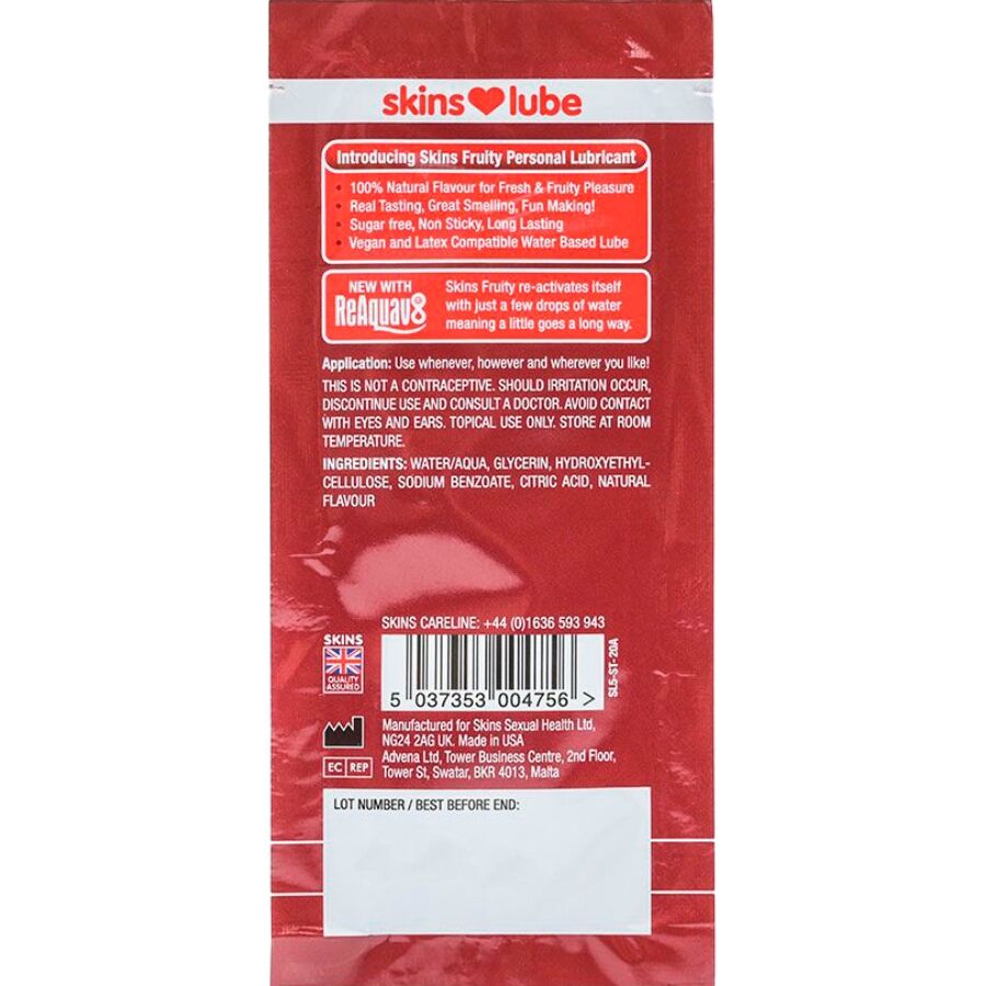 Lubrificante SKINS Fragola Monodose 5ml — Fruttato