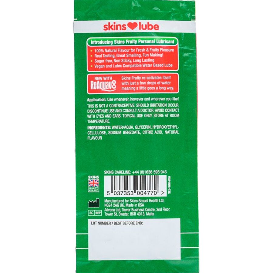Lubrificante Fruttato SKINS Anguria Monodose — 5 ml