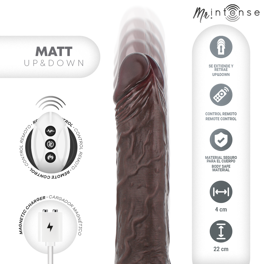 Dildo Realistico Vibrante Mr. Intense Matt — Up&Down 22 cm
