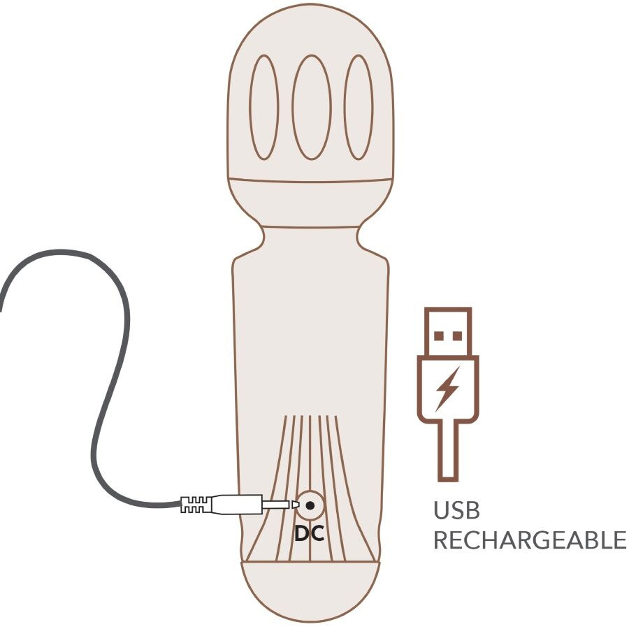 Vibratore Wand Mini Rocks-Off Tulipano — 16 Funzioni, Nero