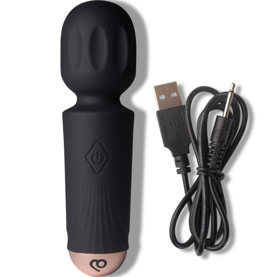 Vibratore Wand Mini Rocks-Off Tulipano — 16 Funzioni, Nero