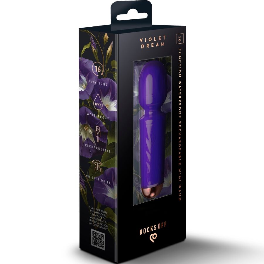 Vibratore Wand Ricaricabile Rocks-Off Violet Dream — 16 Funzioni