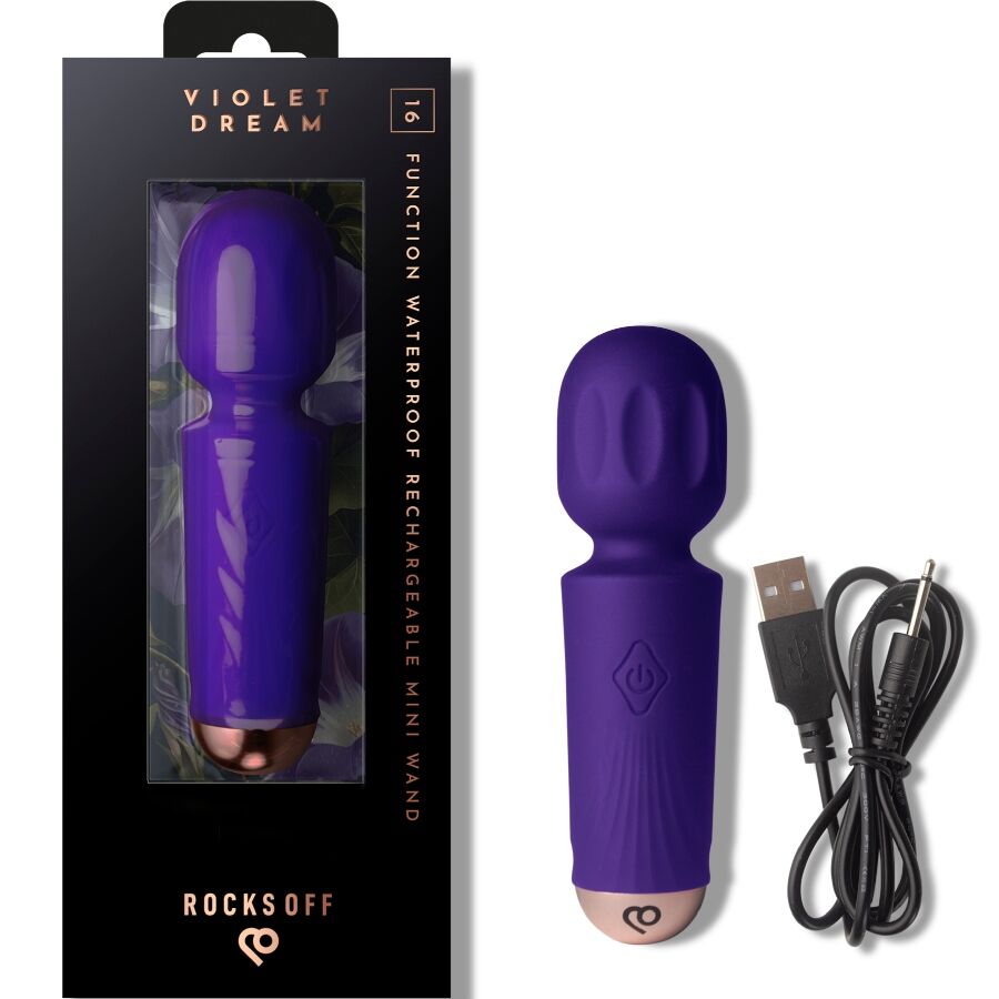 Vibratore Wand Ricaricabile Rocks-Off Violet Dream — 16 Funzioni