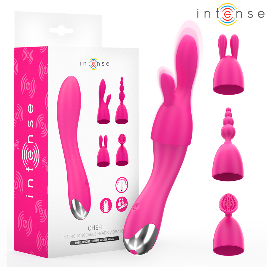 Vibratore con Testine Intercambiabili Intense Cher — 20 Modalità