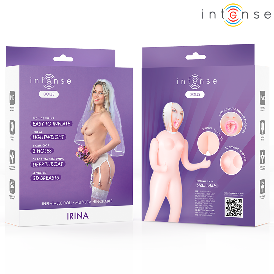 Bambola Gonfiabile 3 Orifizi Intense Dolls Irina — PVC Realistico
