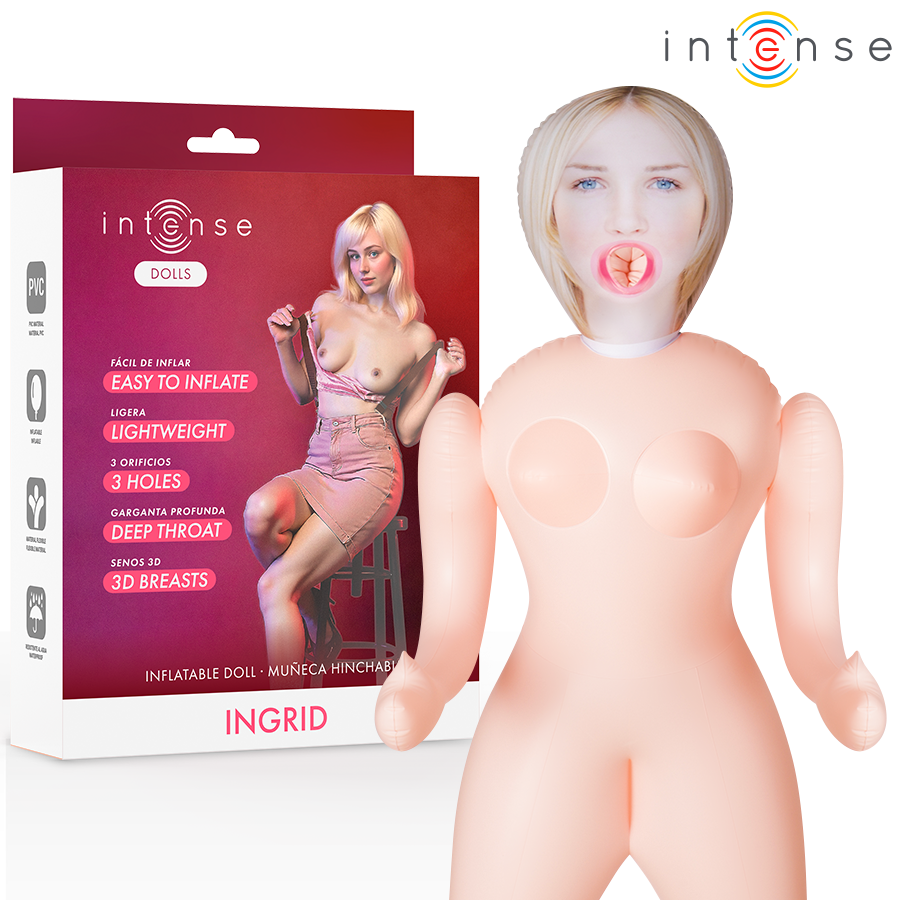Bambola Gonfiabile Intense Dolls Ingrid — 3 Orifizi, PVC