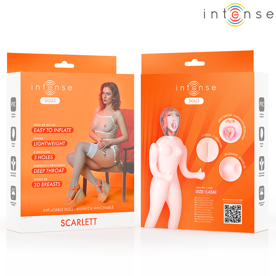 Bambola Gonfiabile 3 Orifizi Intense Dolls Scarlett — PVC Realistico