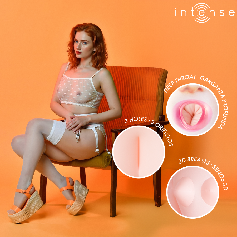 Bambola Gonfiabile 3 Orifizi Intense Dolls Scarlett — PVC Realistico