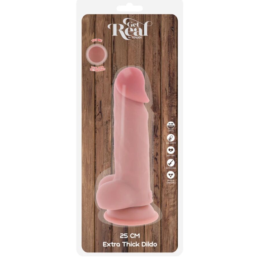 Dildo Realistico Extra Spesso Toyjoy Get Real Deluxe — 25 cm