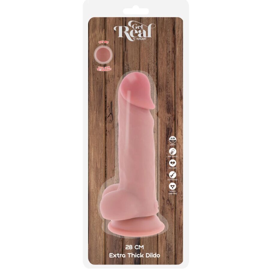 Dildo Realistico Extra Spesso Toyjoy Get Real Deluxe — 28 cm