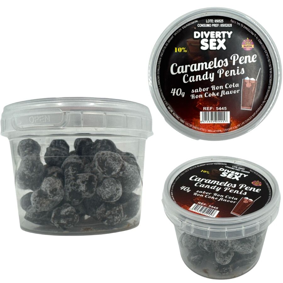 Caramelle a Forma di Pene Diablo Picante — Gusto Rum Cola, 20 pz