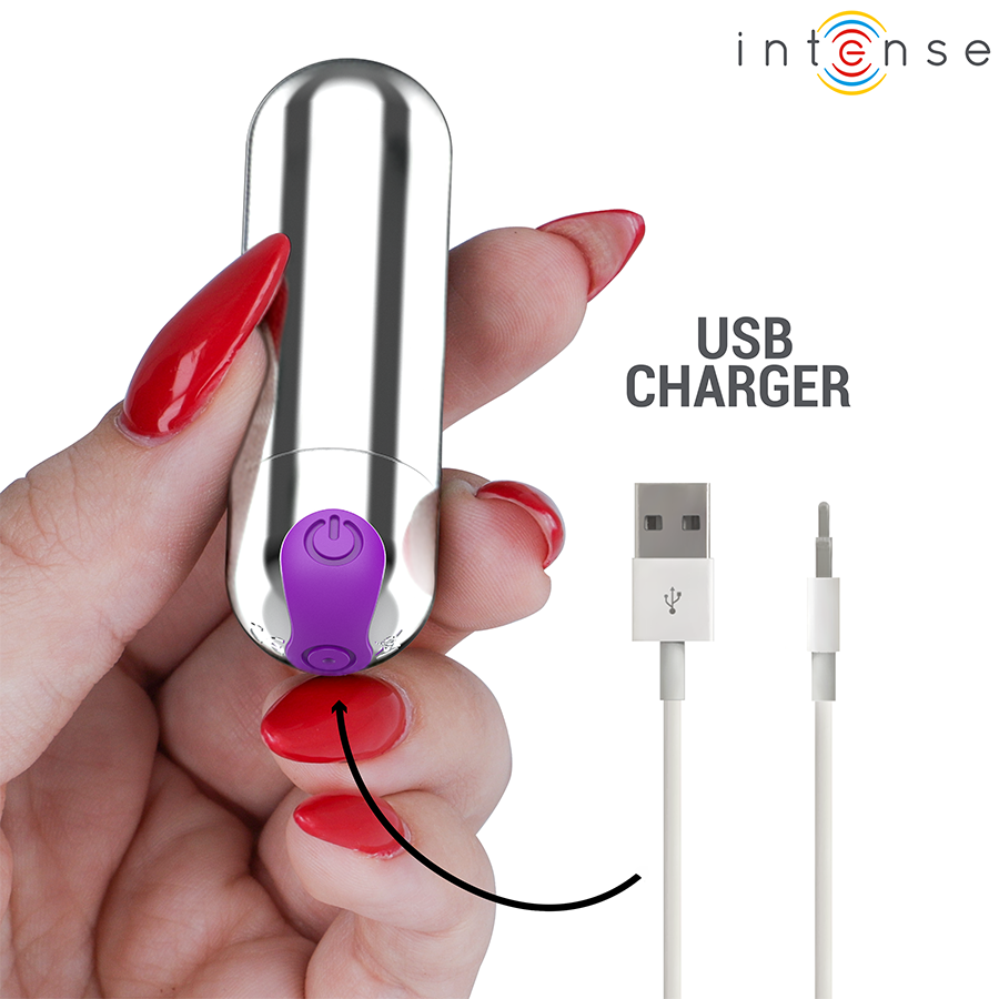 Vibratore Bullet Ricaricabile Intense Karen — Argento