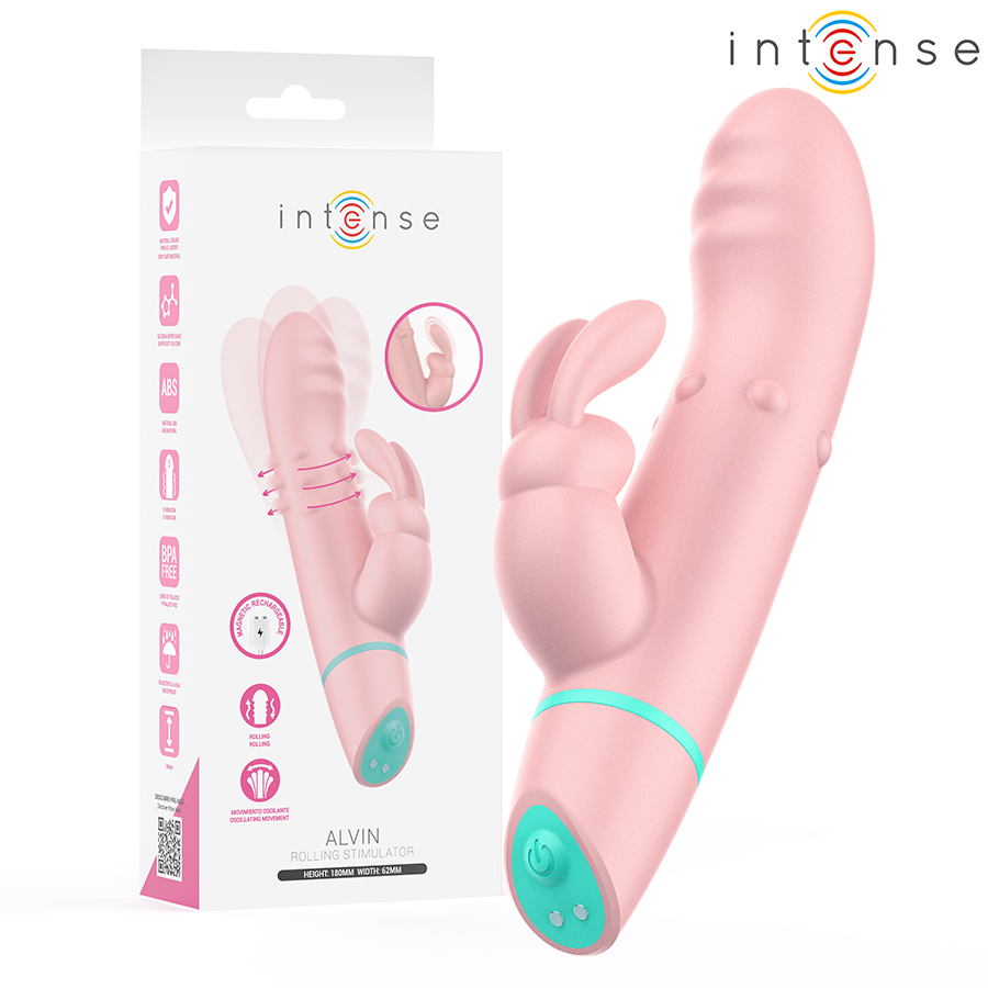 Vibratore Coniglio INTENSE Alvin Rabbit Rotante Oscillante — Rosa