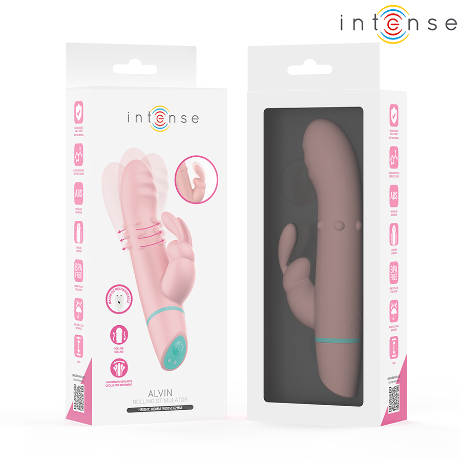 Vibratore Coniglio INTENSE Alvin Rabbit Rotante Oscillante — Rosa
