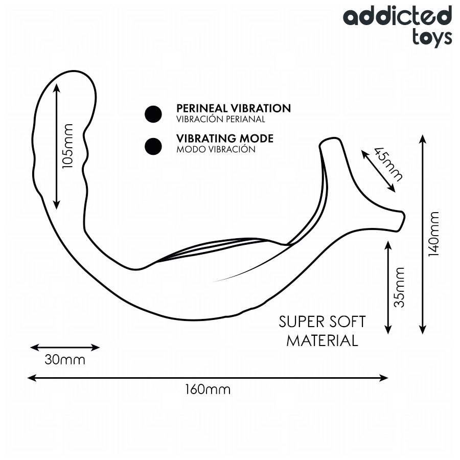 Anello Fallico Vibrante Prostatico Addicted Toys — Doppio, Telecomando