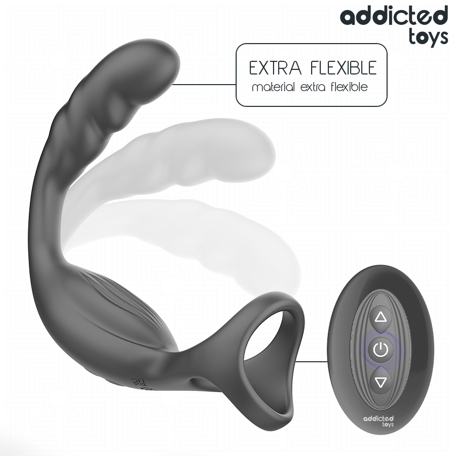 Anello Fallico Vibrante Prostatico Addicted Toys — Doppio, Telecomando