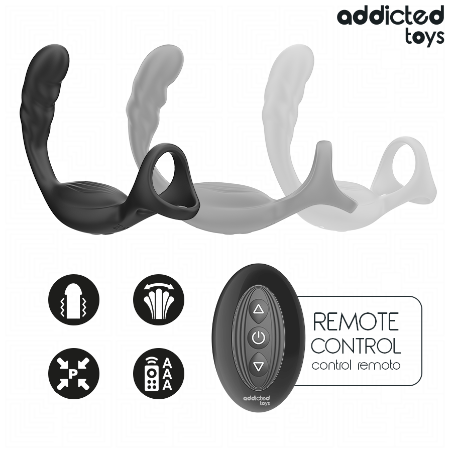 Anello Fallico Vibrante Prostatico Addicted Toys — Doppio, Telecomando