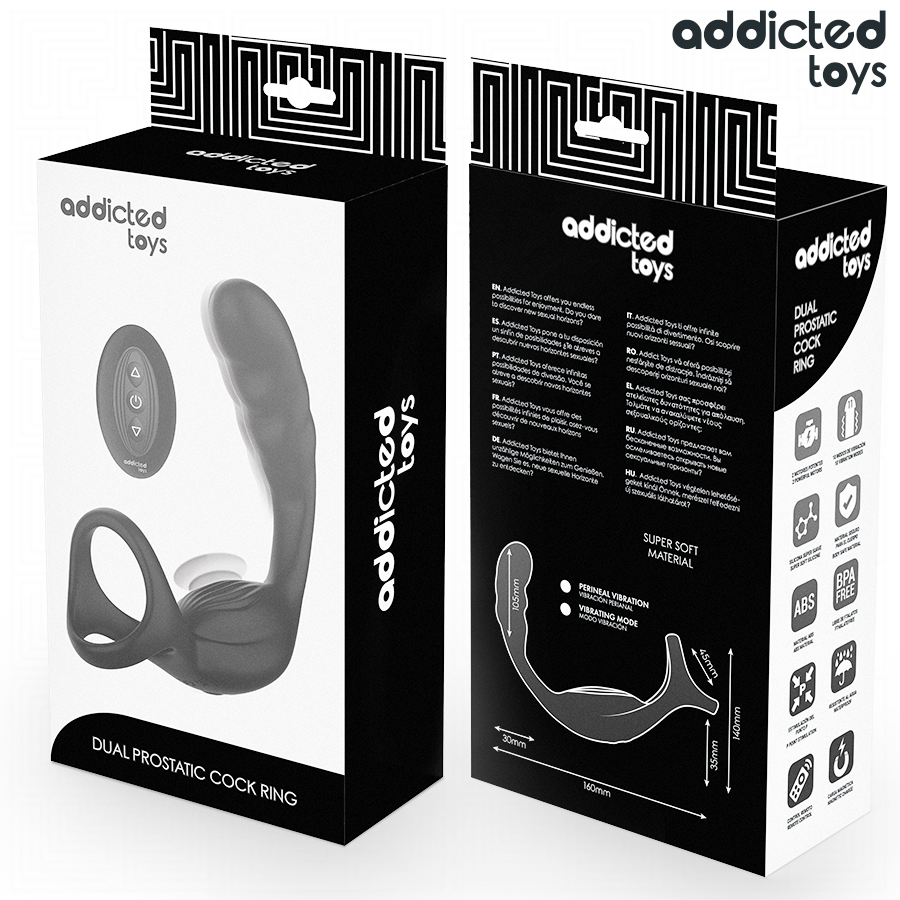 Anello Fallico Vibrante Prostatico Addicted Toys — Doppio, Telecomando