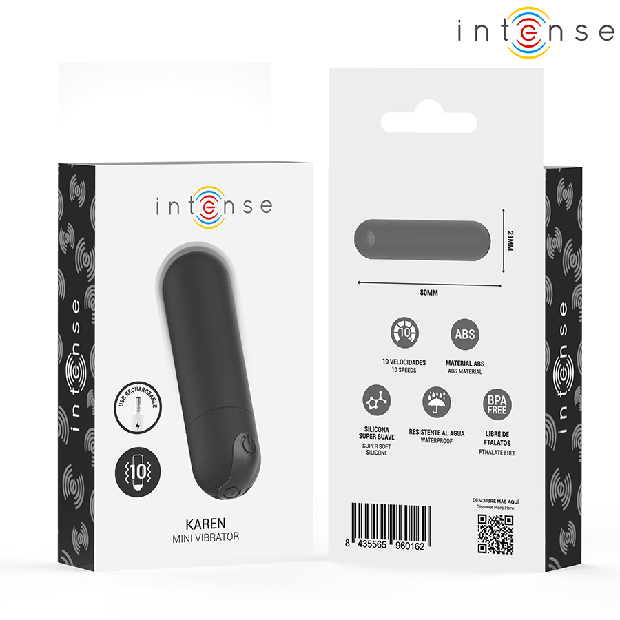 Vibratore Bullet Ricaricabile Intense Karen — Nero