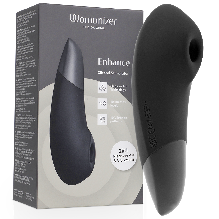 Succhia Clitoride Womanizer Enhance — 2 in 1, Nero