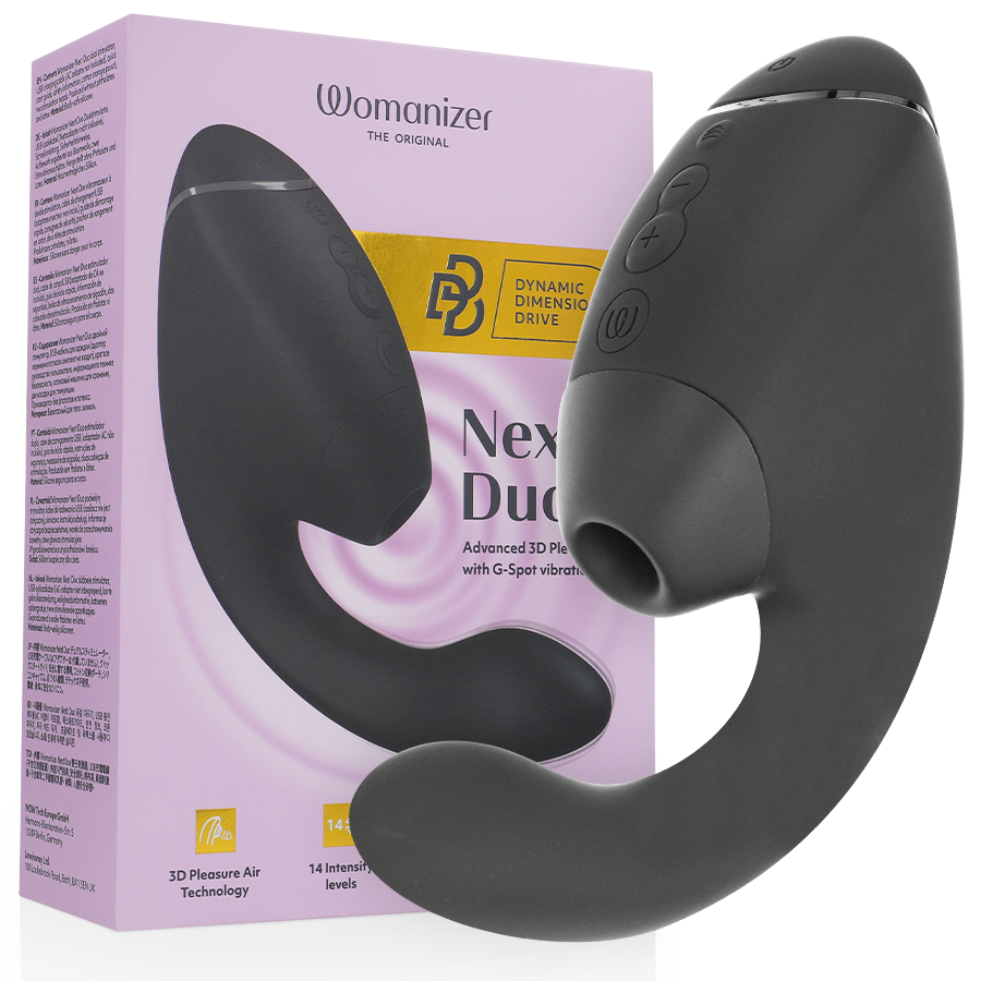 Stimolatore Doppio Clitoride e Punto G Womanizer Duo Next — Nero