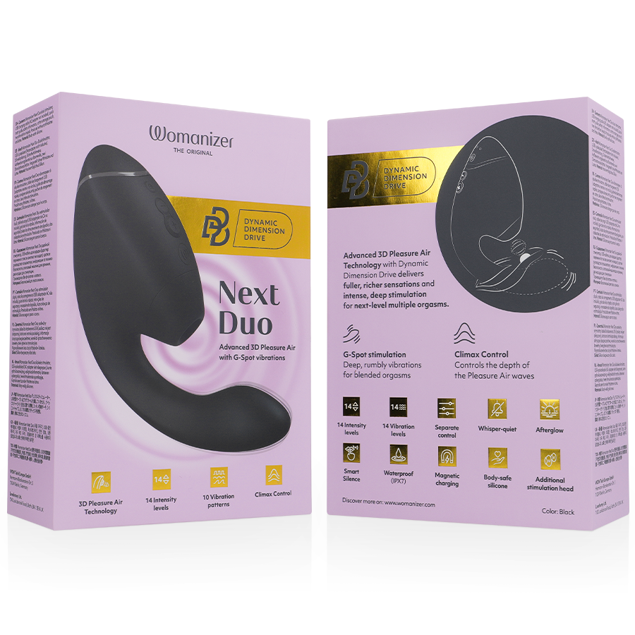 Stimolatore Doppio Clitoride e Punto G Womanizer Duo Next — Nero