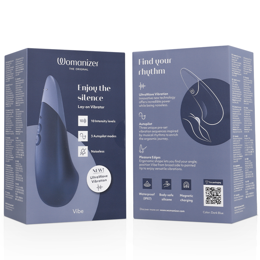Vibratore Lay-On Womanizer Vibe — Tecnologia UltraWave, Blu Scuro