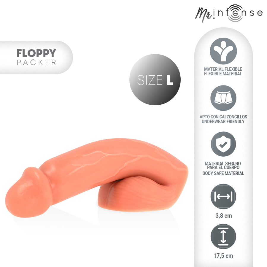 Packer MR. INTENSE DILDOS Floppy Size L Realistico — Con Testicoli