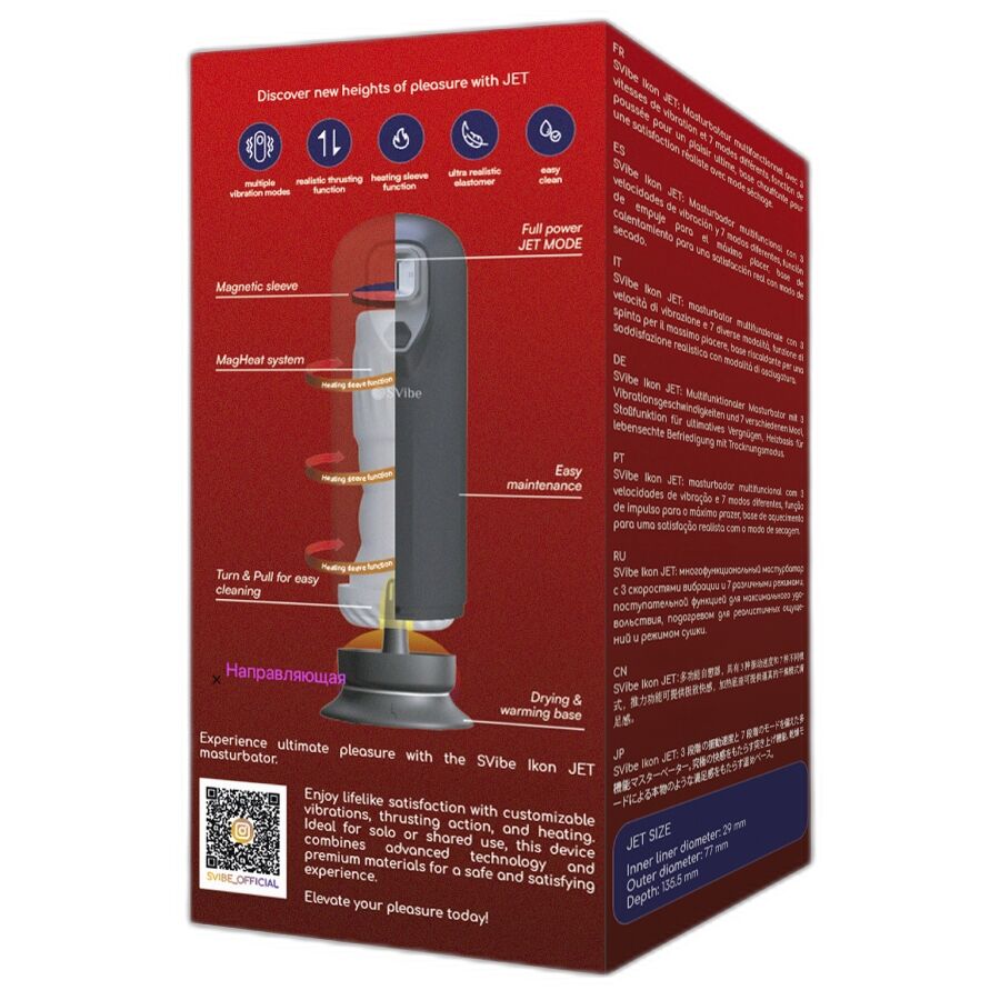 Masturbatore Maschile Riscaldante Snail Vibe Ikon Jet — con Spinta