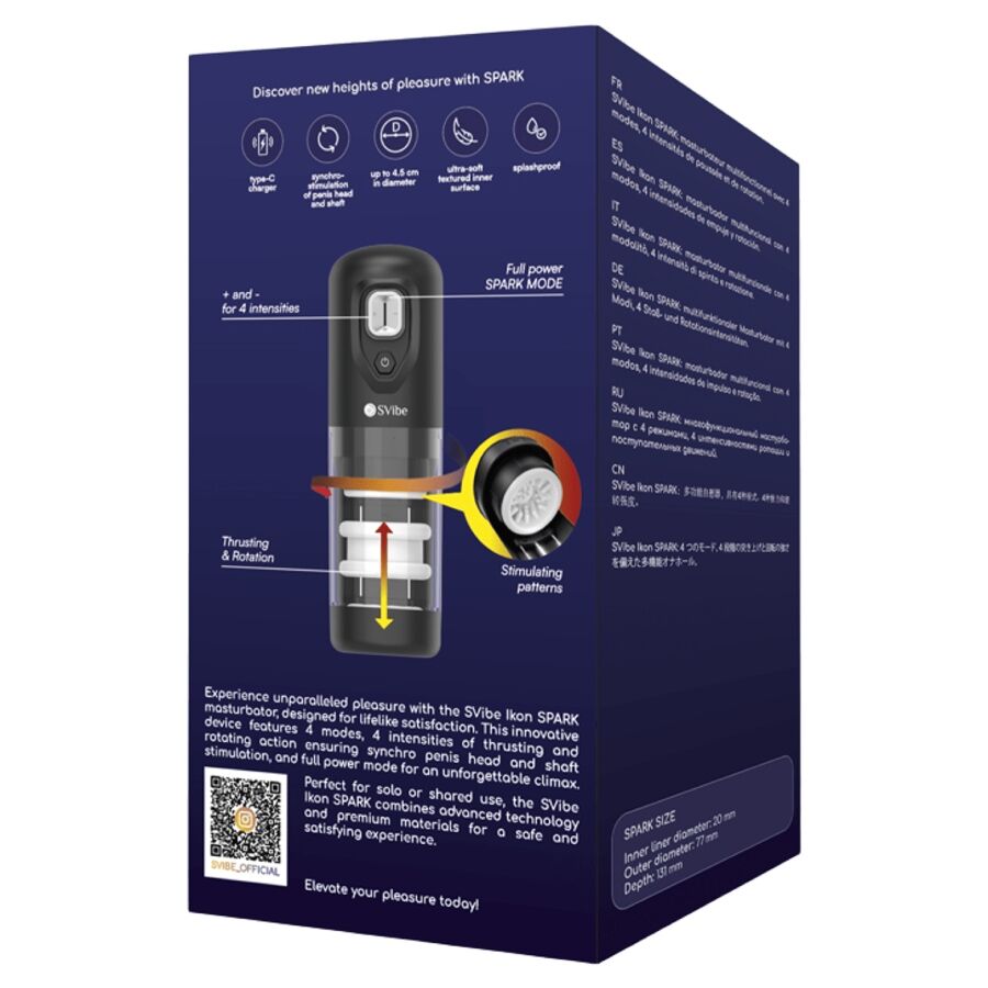 Masturbatore Maschile a Spinta Snail Vibe Ikon Spark — Rotazione