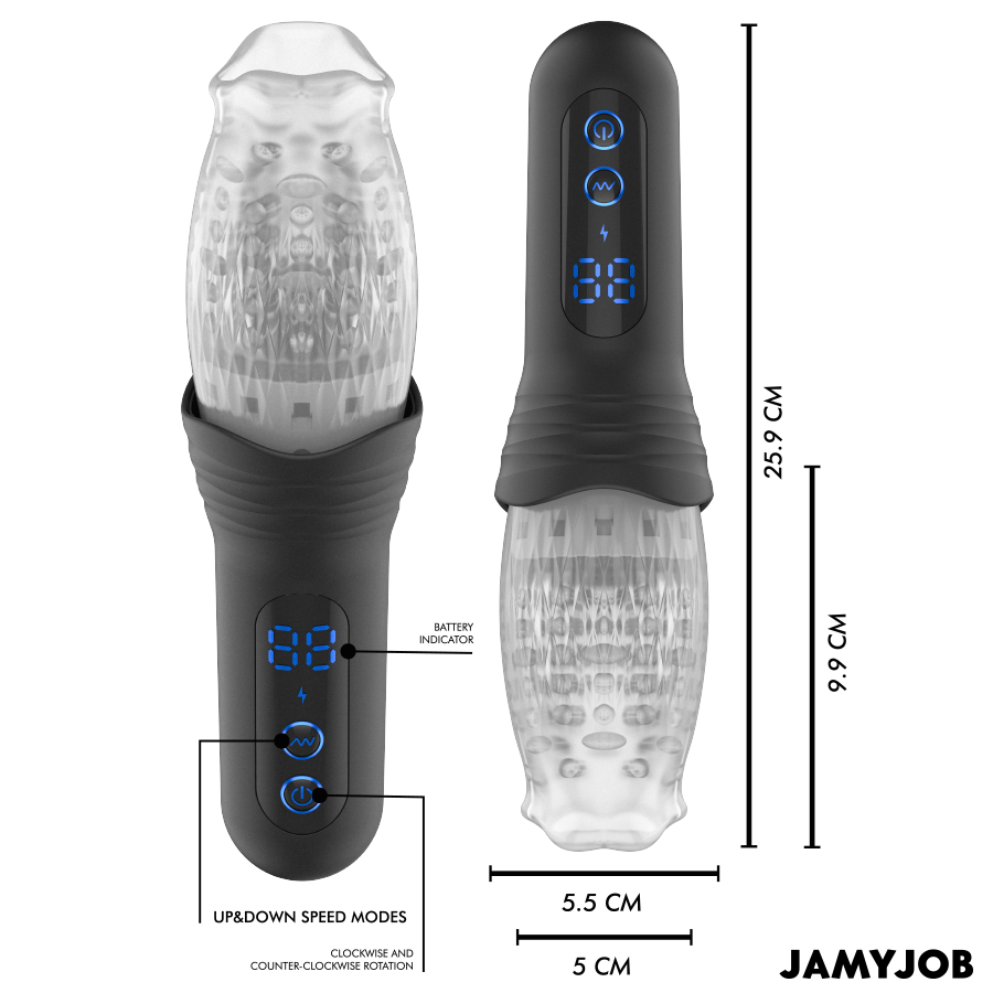 Masturbatore Maschile con Spinta e Rotazione Jamyjob Blow-R
