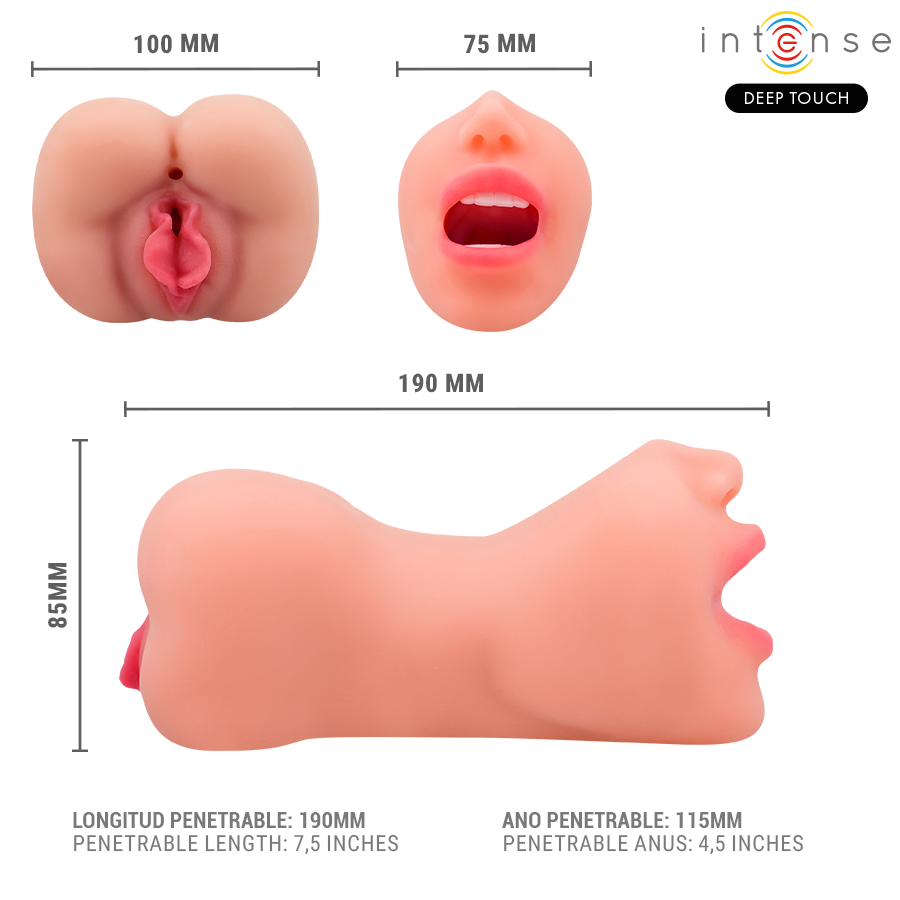 Masturbatore Maschile Doppio Intense Riley — Bocca e Vagina