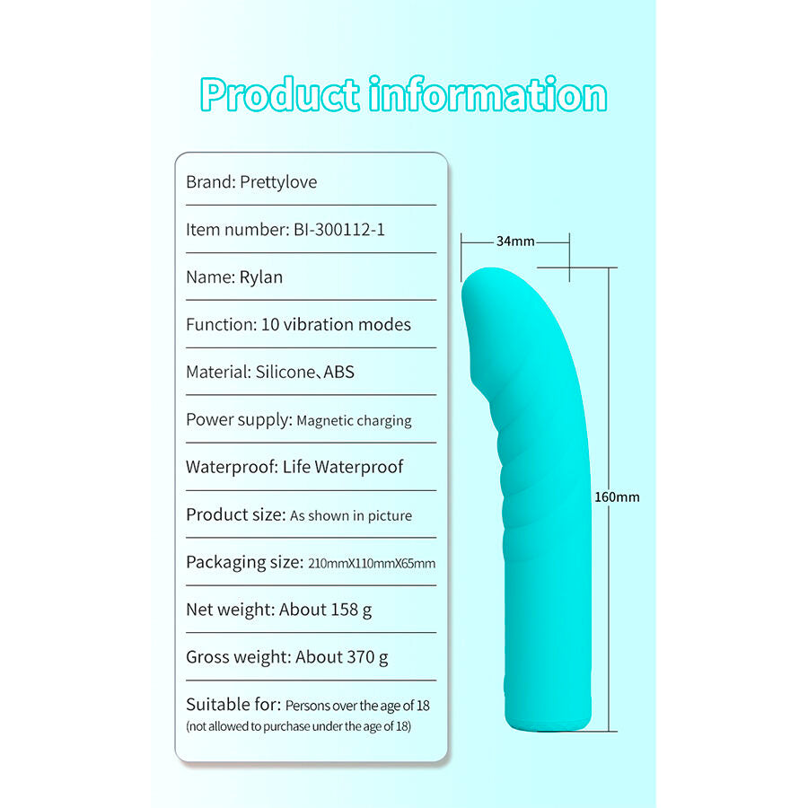 Vibratore Punto G Pretty Love Rylan — Blu