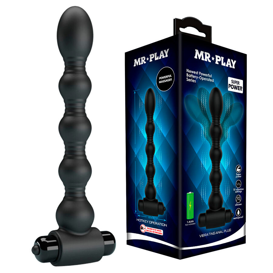 Massaggiatore Anale Vibrante MR PLAY Perle — Nero