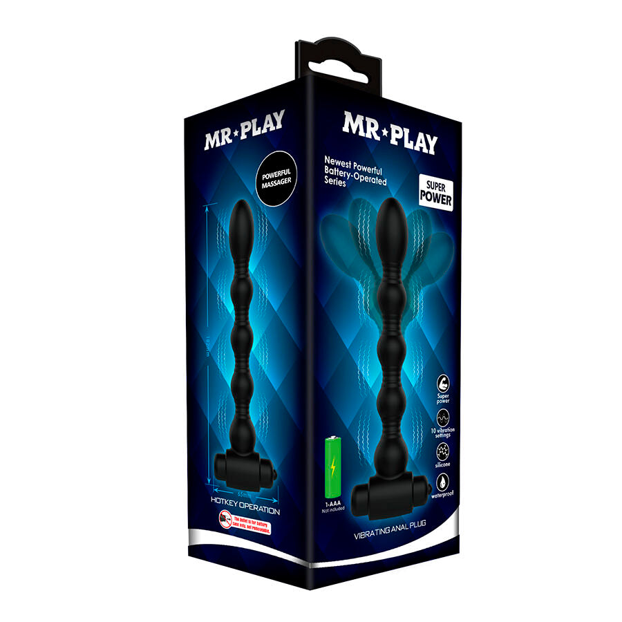 Massaggiatore Anale Vibrante MR PLAY Perle — Nero