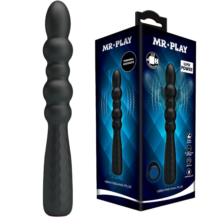 Plug Anale Vibrante MR PLAY Flexible D-245188 — Nero