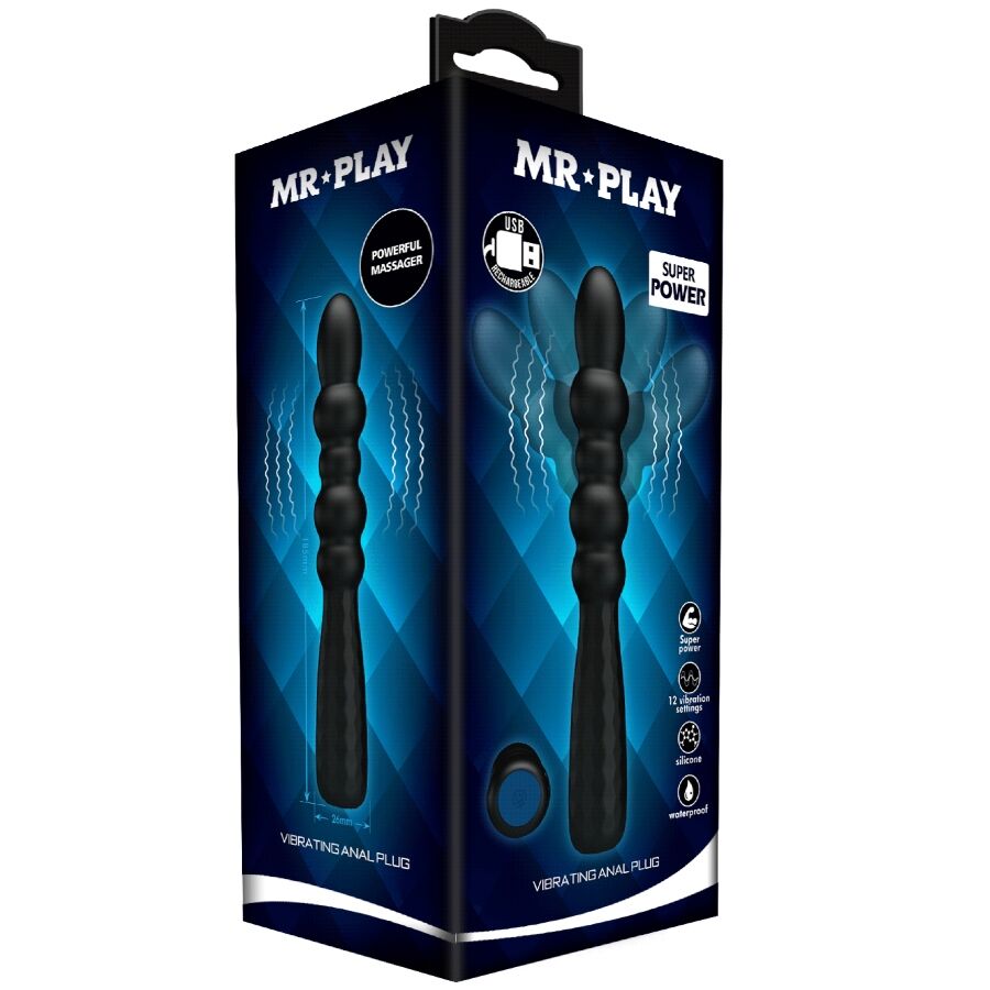 Plug Anale Vibrante MR PLAY Flexible D-245188 — Nero